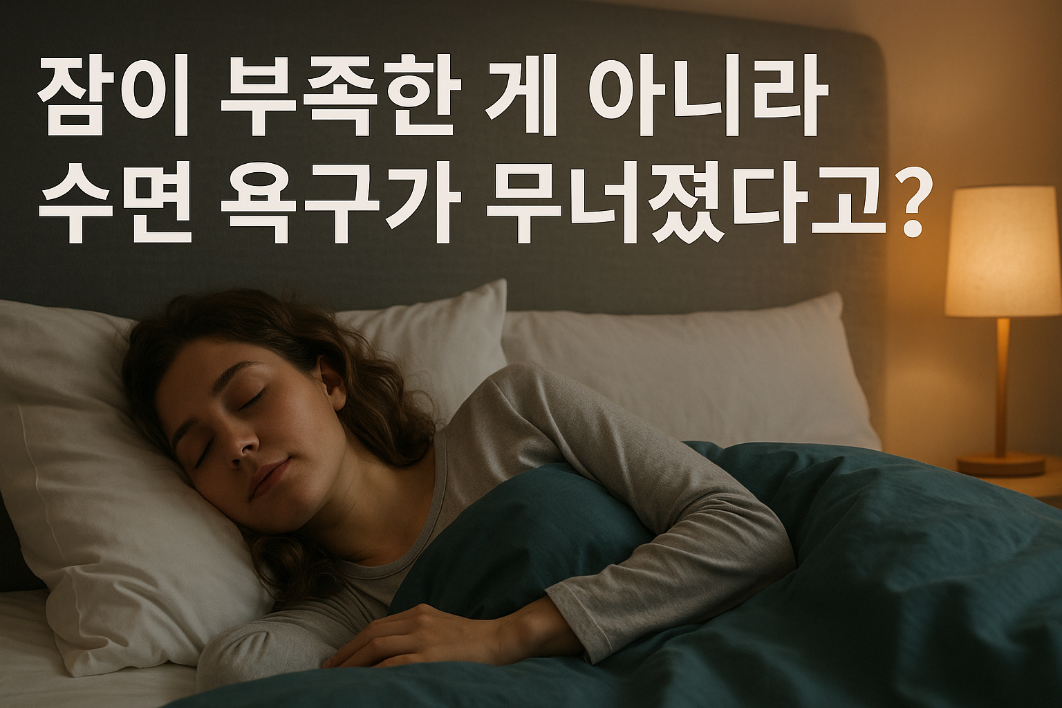 수면 건강은 수면 욕구가 필수적입니다. 숙면을 취하는 여인