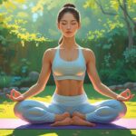 생리 전 증후군을 요가로 다스리는 여성