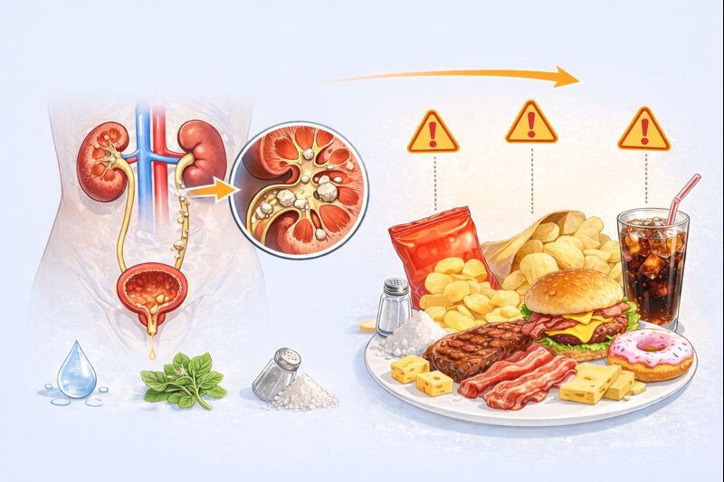 신장결석은 왜 생기고 어떻게 진행하는지를 보여 주는 이미지