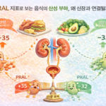 PRAL 지표로 보는 음식의 산성 부하가 신장에 어떤 영향을 나타내는 이미지